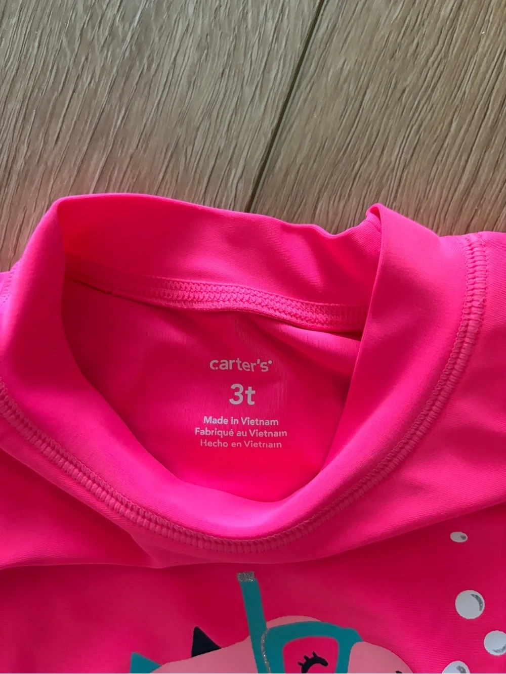 3T Carter's Swim Too Bright Pink Girls' Dinosaur